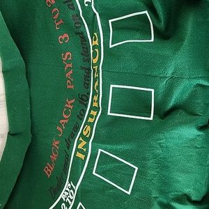 Green felt Blackjack table 7 spots 75" x 36" party game casino blackjack